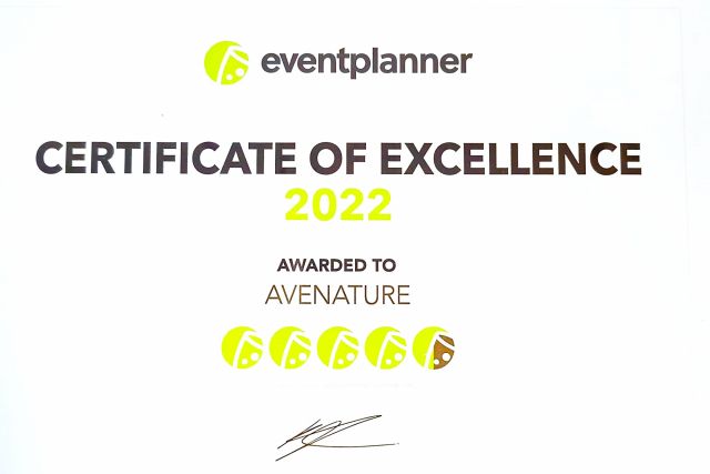 Avenature Certificate of Excellence 2022
