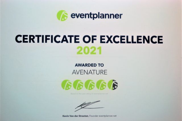 Avenature Certificate of Excellence